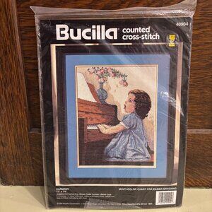 Bucilla Cross Stitch Kit Harmony Sweet Child Piano 11" X 14" Bessie Pease Gutman